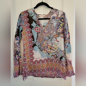 Silk paisley Johnny Was blouse